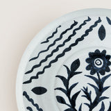 Hand painted decorative terracotta tray - indigo