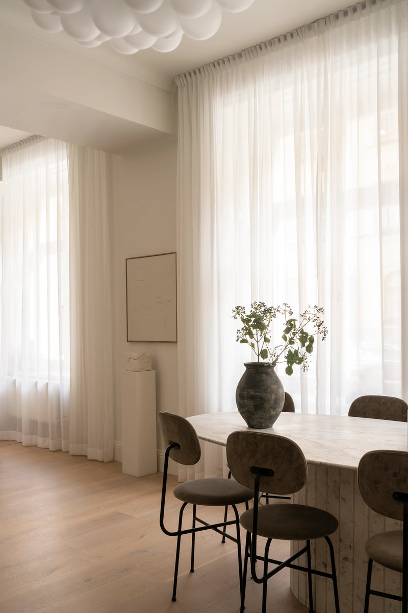 Voile sheer curtain - pure white