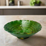 Moroccan Tamegroute Green Glazed large fruit bowl