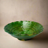 Moroccan Tamegroute Green Glazed large fruit bowl