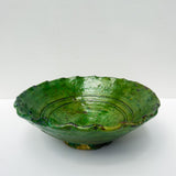 Moroccan Tamegroute Green Glazed large fruit bowl