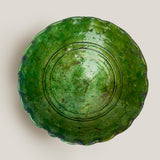 Moroccan Tamegroute Green Glazed large fruit bowl