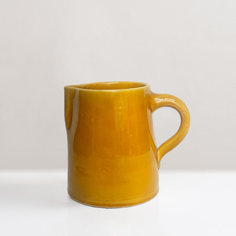 Moroccan handmade yellow glazed jug