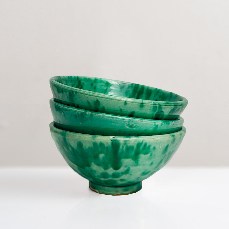 Moroccan handmade sea green pasta bowl