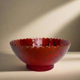 Moroccan handmade large rust red serving bowl