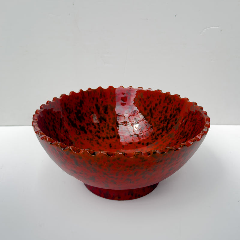 Moroccan handmade large rust red serving bowl