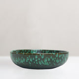 Moroccan handmade oxidised green serving bowl