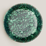 Moroccan handmade oxidised green serving bowl