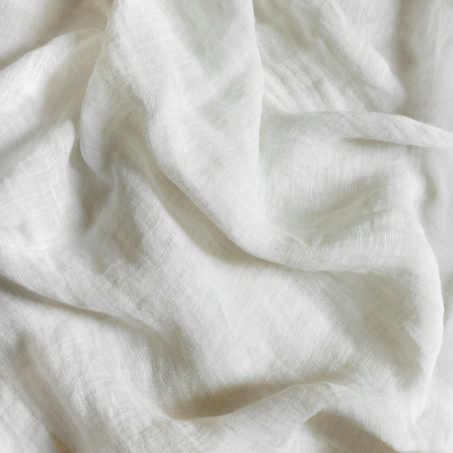 Sheer Linen Wave Ruffle Café Curtain - Off White