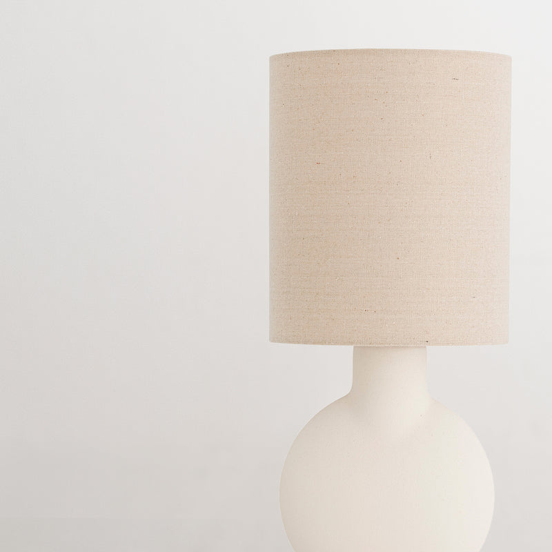 Sergio terracotta table lamp with linen lampshade