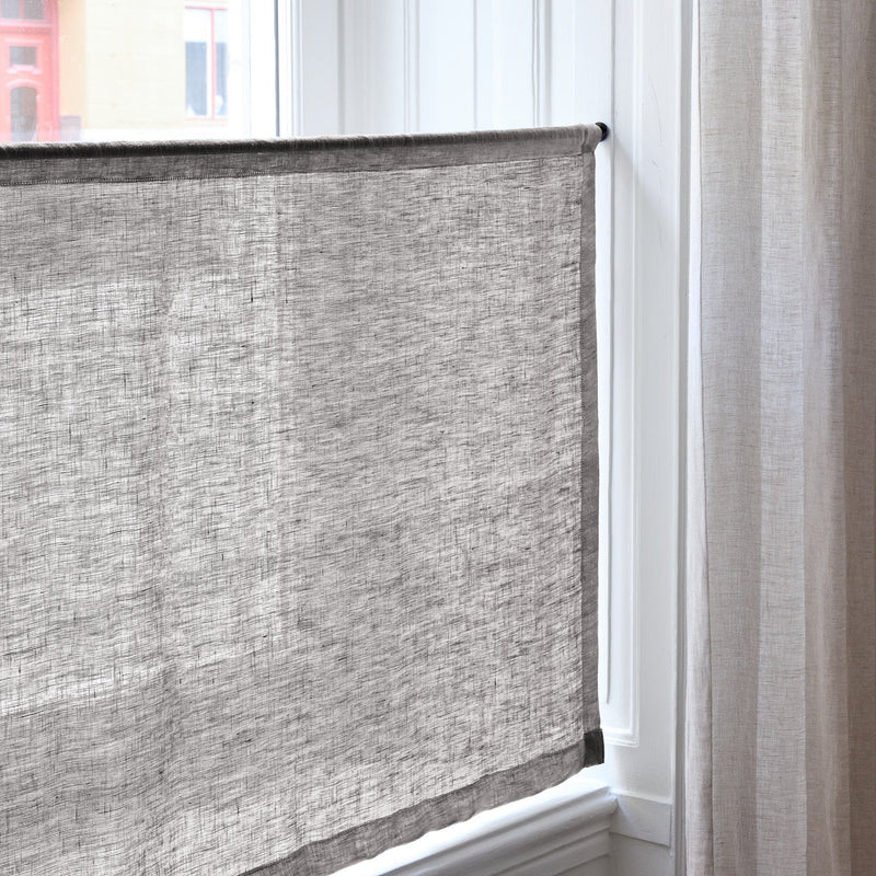 Sheer Linen café curtain - Grey