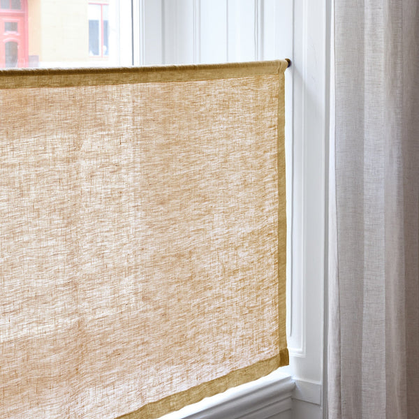 Sheer Linen café curtain - Mustard