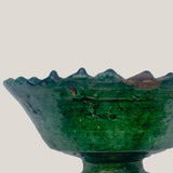 Moroccan Tamegroute Green Glazed pedestal bowl