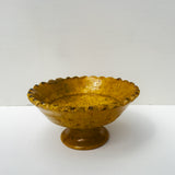 Moroccan Tamegroute Burnt Yellow Glazed pedestal bowl