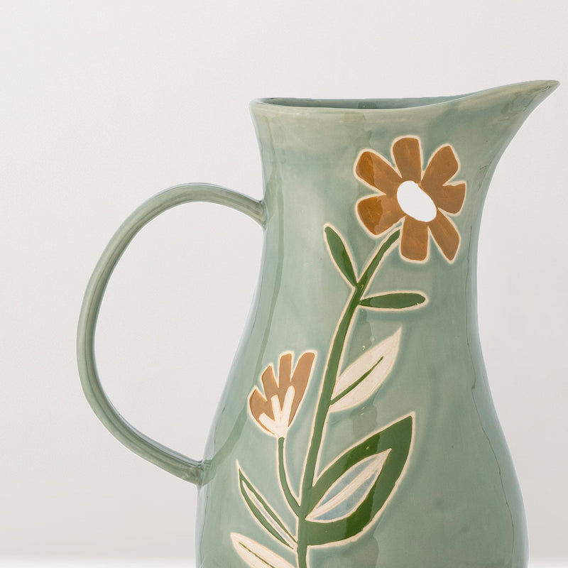 Tangier hand painted glazed jug