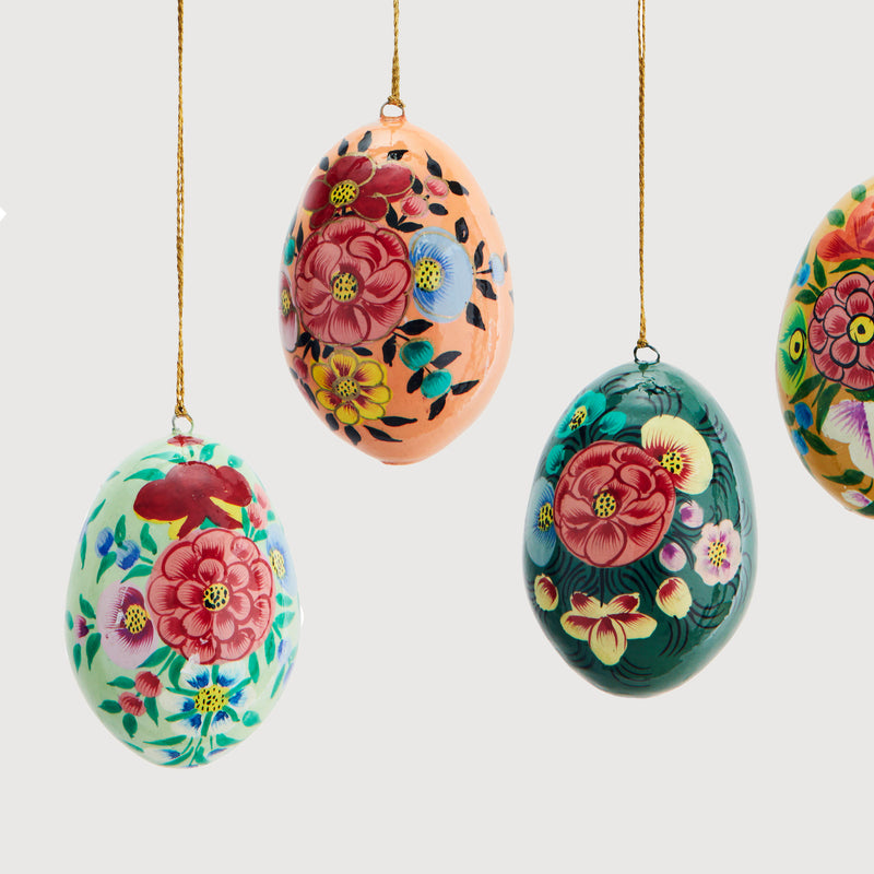 Tuva hand-painted decorative paper eggs - set of 6