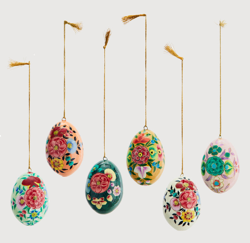 Tuva hand-painted decorative paper eggs - set of 6