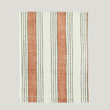 Linn Stripe kitchen tea towel, terracotta and grey stripe