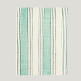 Linn Stripe kitchen tea towel, Sage and Forest green