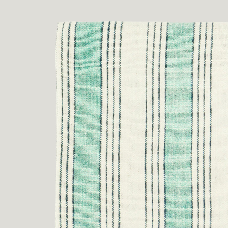 Linn Stripe kitchen tea towel, Sage and Forest green