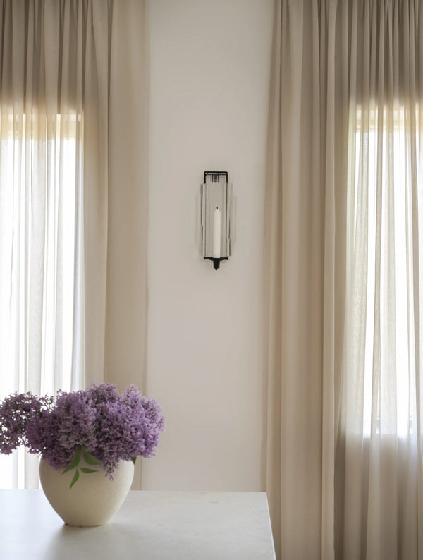 Voile sheer curtain -sand