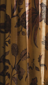 Gotnoir linen curtain - Mustard/Brown