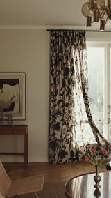 Gotnoir linen curtain - Sand/Petrol