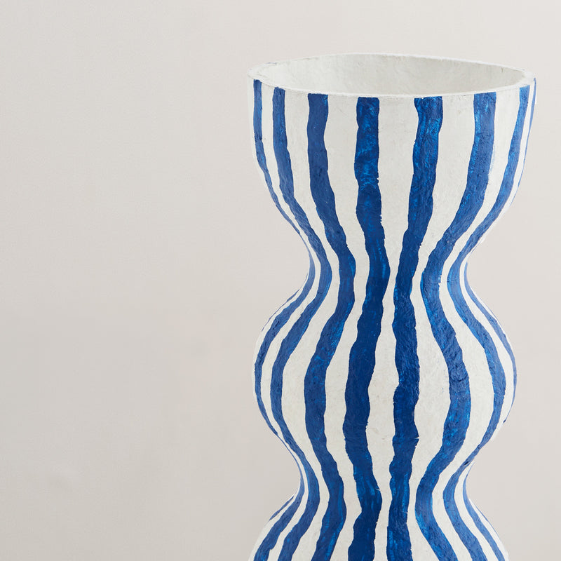 Pulp handcrafted stripe vase