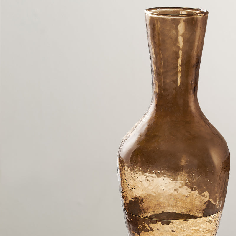 Yala hammered smoke glass jug